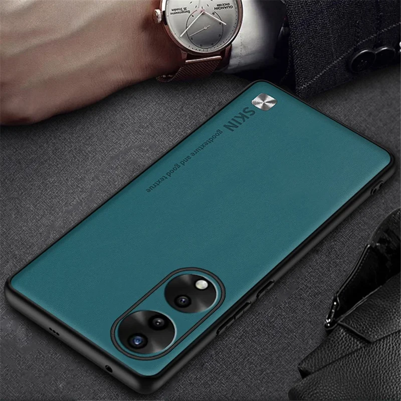 Для защитного чехла с антискрабом Honor 90 из ПУ-кожи с покрытием из ПК+ТПУ с металлической отделкой - зеленый