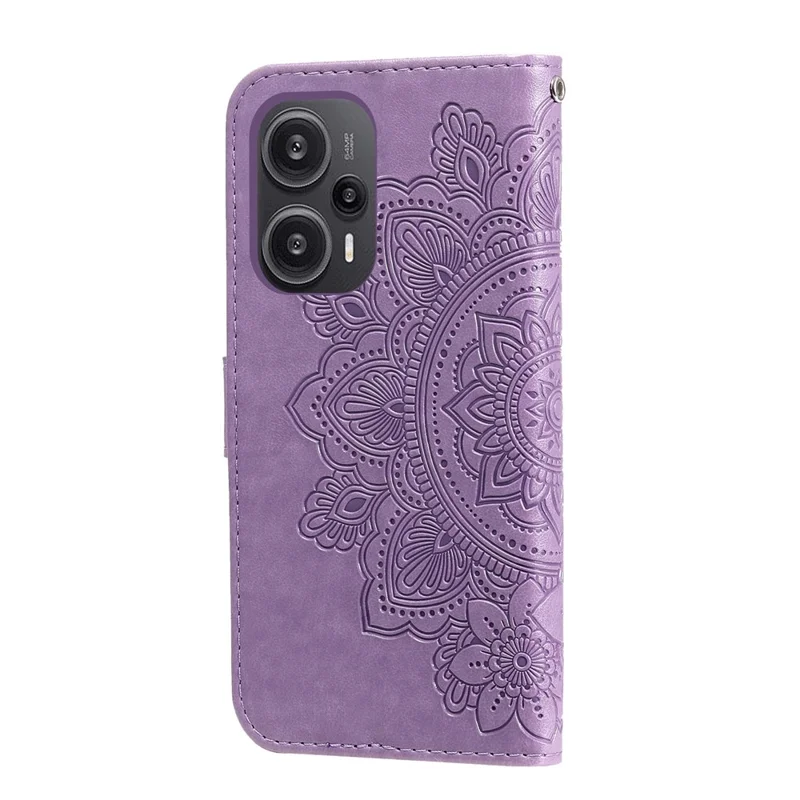Для Xiaomi Redmi Note 12 Turbo / Poco F5 5G PU Leather Cover Case Flower Imprinting Phone Stand Wallet Phone Shell - Фиолетовый