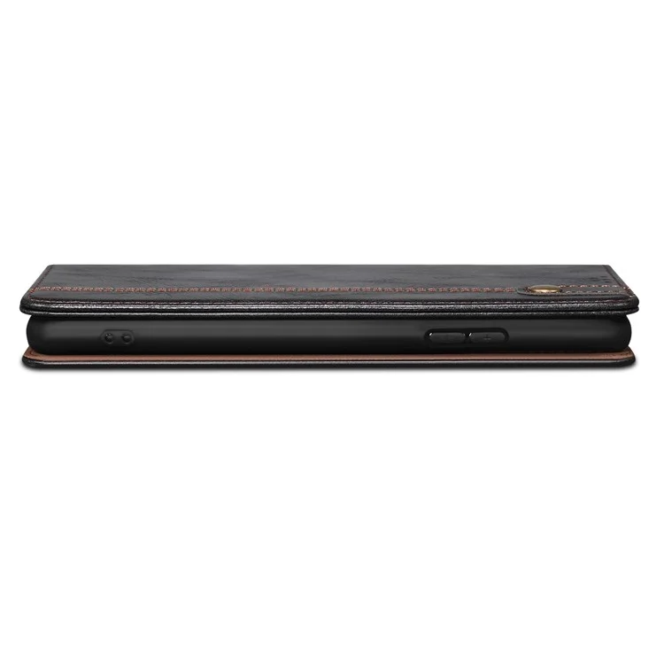 Custodia in Pelle Crazy Horse Texture per Xiaomi Redmi Note 12 Turbo / Poco F5 5G con Supporto e Portafoglio - Colore Nero