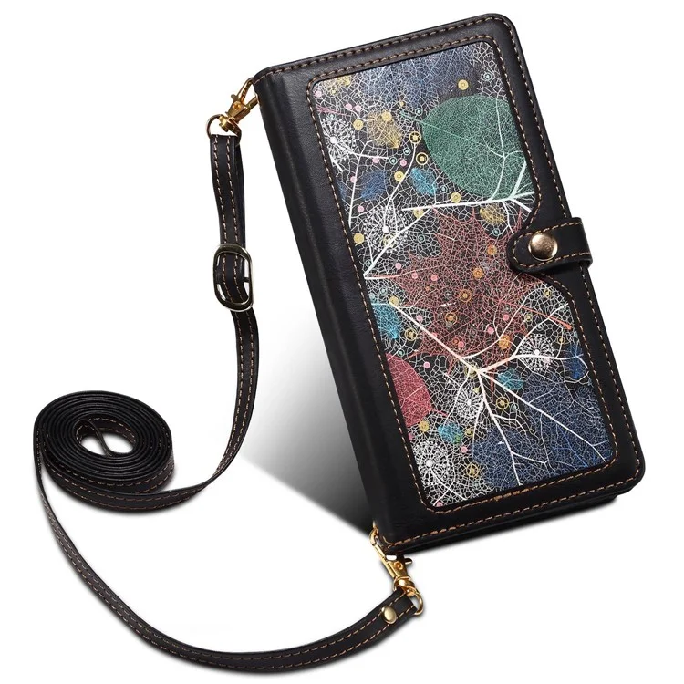 ESEBLE for Google Pixel 7a PU Leather Phone Case Zipper Pocket RFID Blocking Wallet Stand Cover - Black