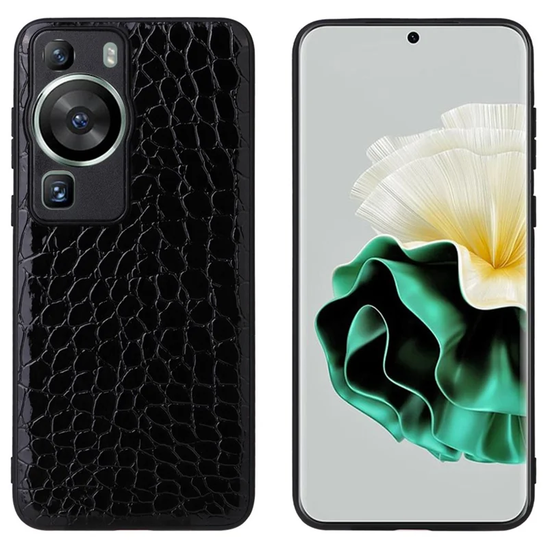 For Huawei P60 Pro Precise Cutouts Camera Protection PU Leather Coated PC+TPU Cover Phone Case - Crocodile Texture