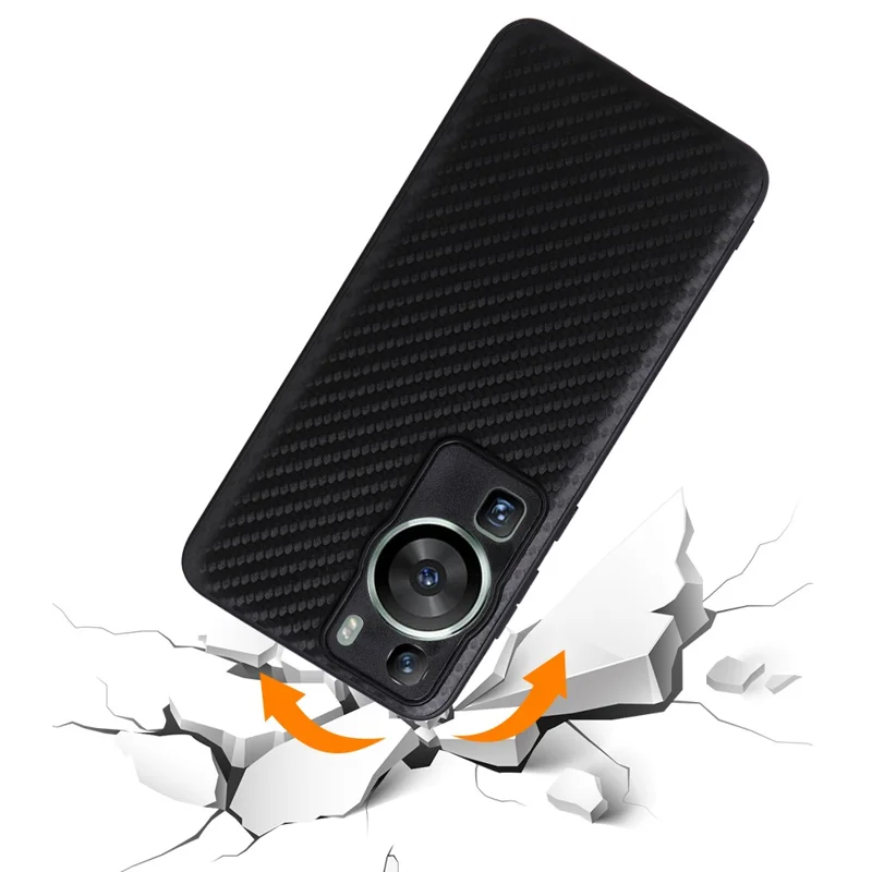 For Huawei P60 Pro Precise Cutouts Camera Protection PU Leather Coated PC+TPU Cover Phone Case - Crocodile Texture