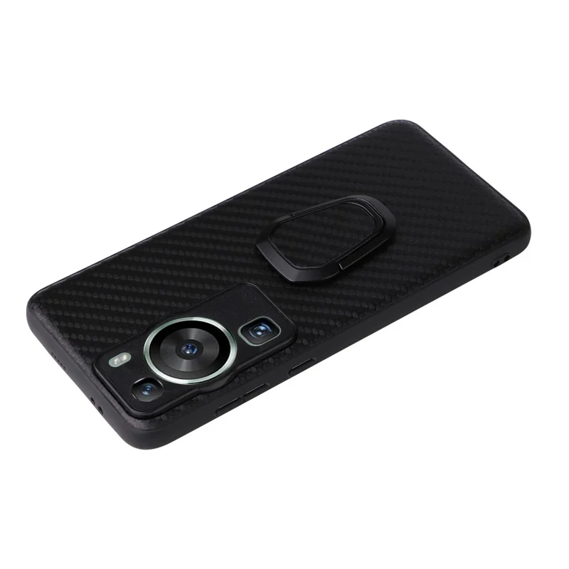 För Huawei P60 Pro Skärmskyddande Mobilskal Med Strukturerad PU-läderbelagd TPU+PC Hölje Med Flikstöd - Leopard