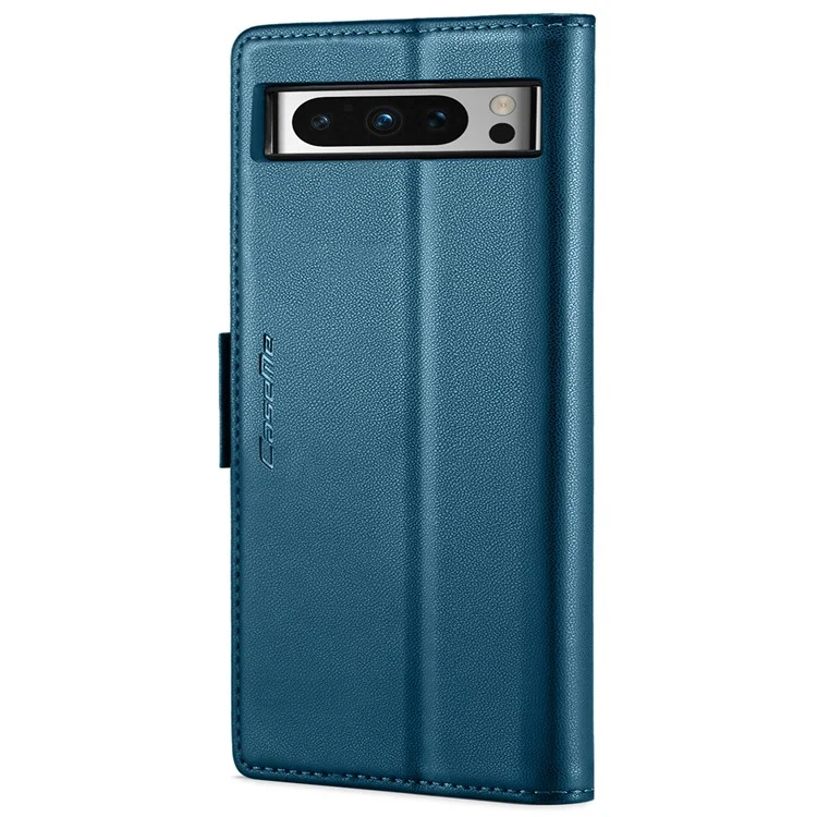 For Google Pixel 8 Pro Leather Case CASEME 023 RFID Blocking 3 Card Slot Mobile Cover - Blue