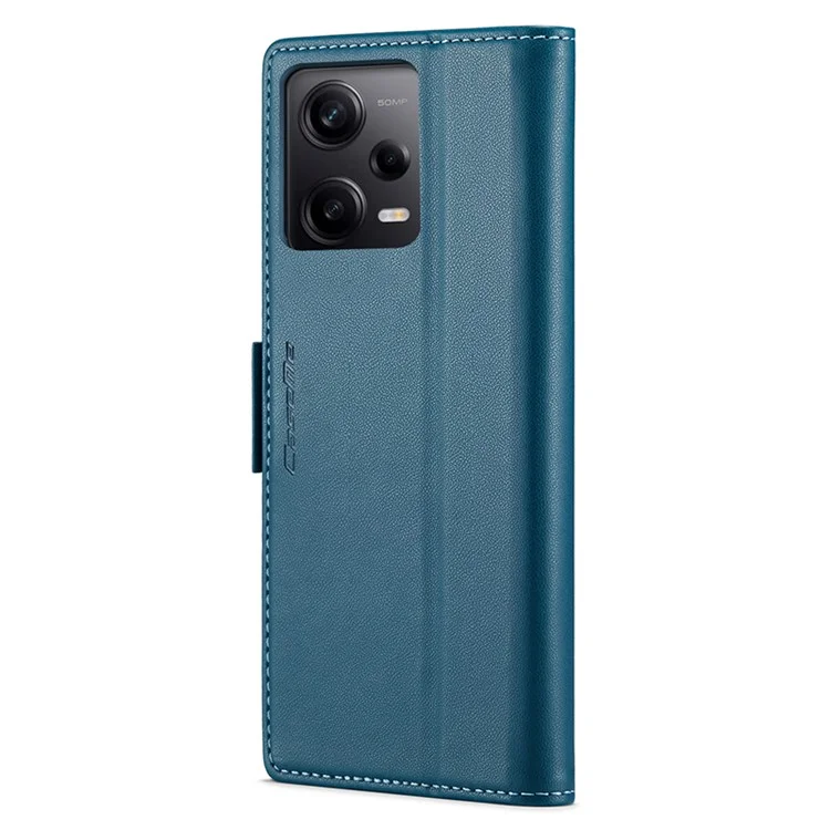 CASEME 023 Serie für Xiaomi Poco X5 Pro 5G / Redmi Note 12 Pro Speed 5G / Note 12 Pro 5G RFID-blockierendes Wallet-Case, Leder-Flip-Ständer-Handyhülle - Blau