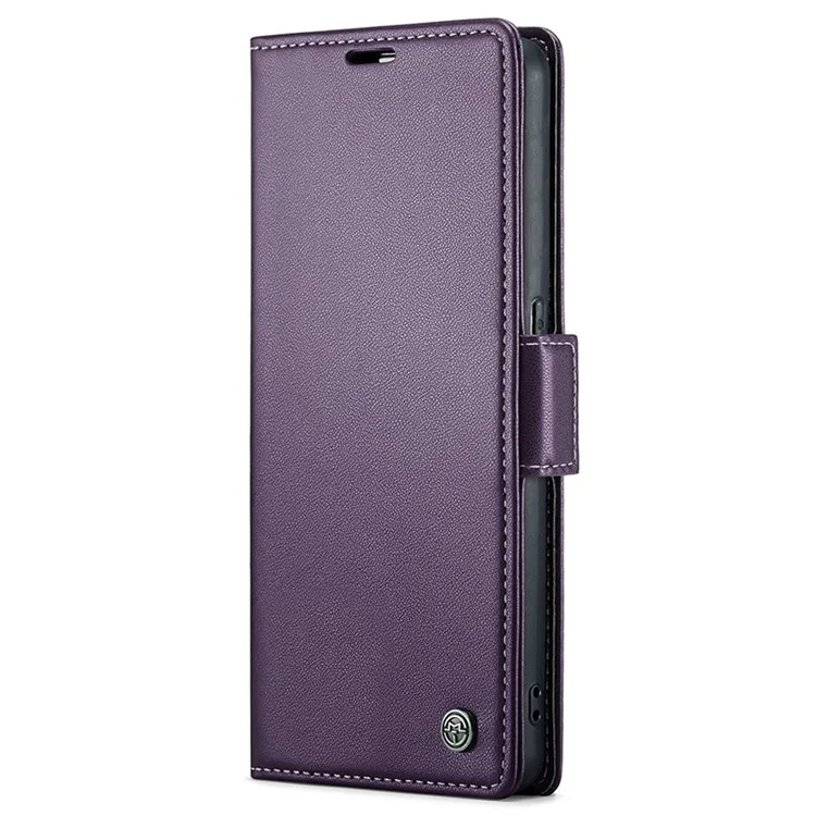 CASEME 023 Series para Oppo Reno8 T 5G / A1 Pro 5G Capa de Couro PU Flip Cover Stand Textura de Litchi Bloqueio RFID Carteira Capa de Telefone - Roxo