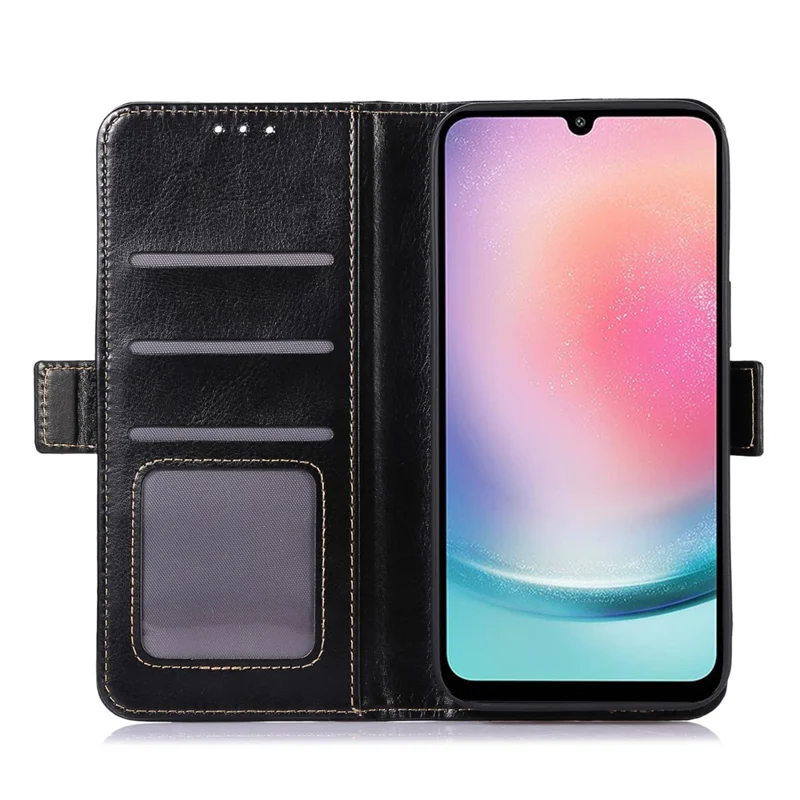 ABEEL Per Samsung Galaxy M54 5G / F54 5G Custodia in pelle PU Texture Crazy Horse Stand Wallet Case - Nero
