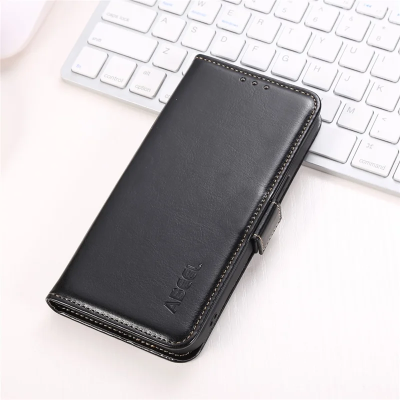 ABEEL Per Samsung Galaxy M54 5G / F54 5G Custodia in pelle PU Texture Crazy Horse Stand Wallet Case - Nero
