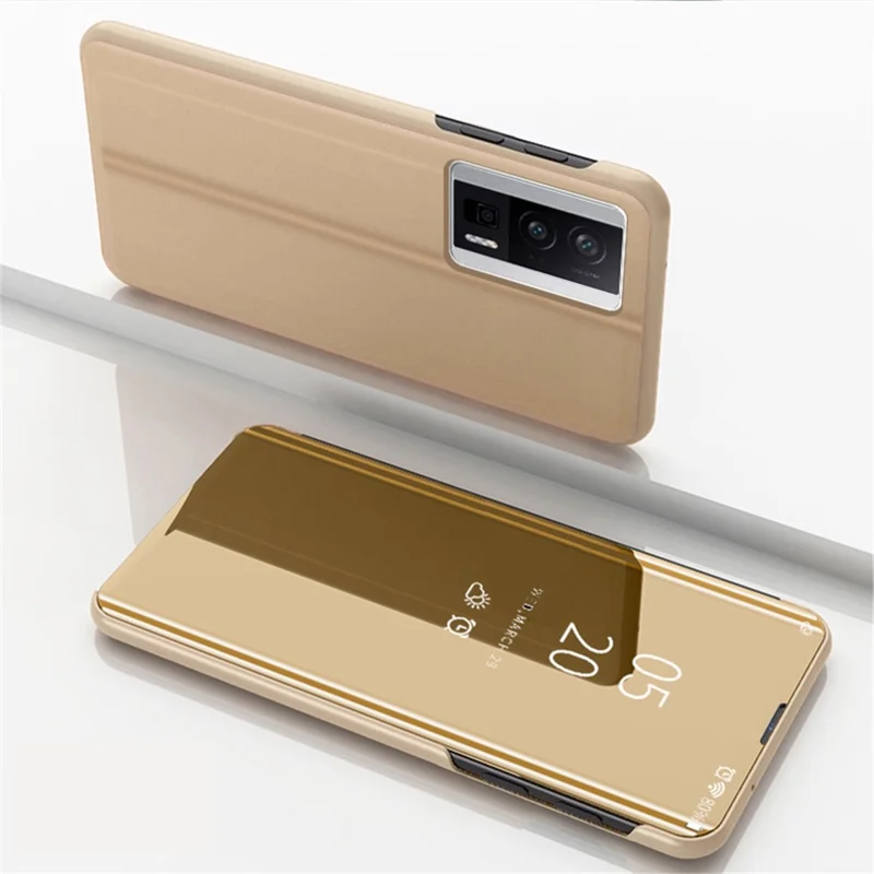For Xiaomi Redmi K60 5G / K60 Pro 5G / Poco F5 Pro 5G Flip Leather Cover with Stand Full Body Protective Phone Case - Gold
