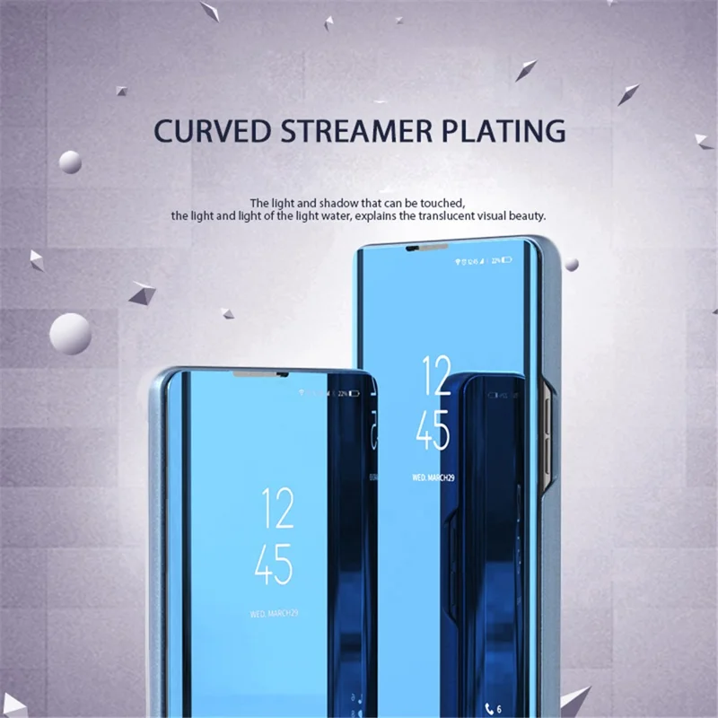 Para Xiaomi Poco F5 5G / Redmi Note 12 Turbo Funda de Teléfono de Cuero con Ventana y Espejo Plateado - Oro