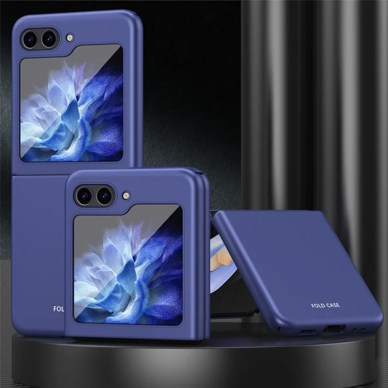 For Samsung Galaxy Z Flip5 5G Skin-Touch Hard PC Phone Case Rubberized Finish Protective Cover - Sapphire