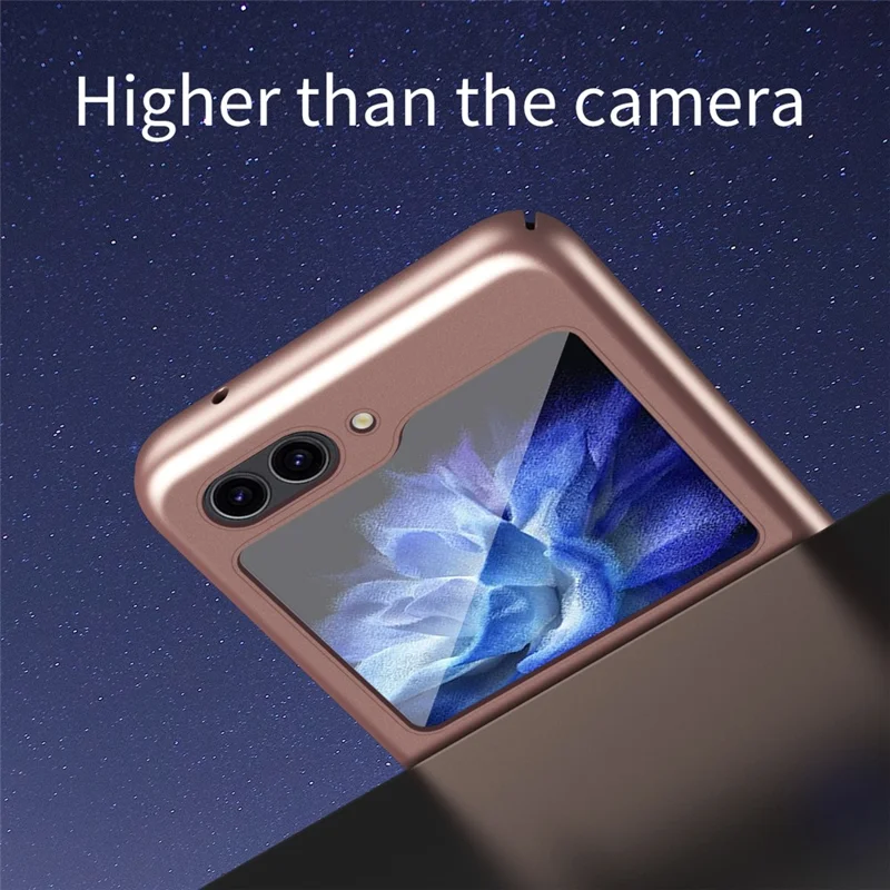 For Samsung Galaxy Z Flip5 5G Skin-Touch Hard PC Phone Case Rubberized Finish Protective Cover - Sapphire