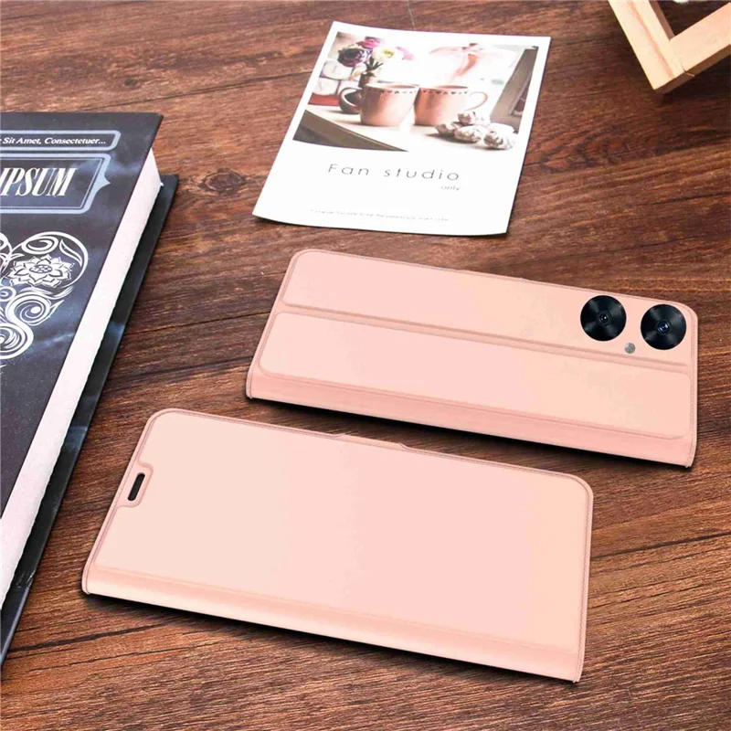 Card Holder PU Leather Case for Huawei nova 11i , Foldable Stand Phone Cover - Rose Gold
