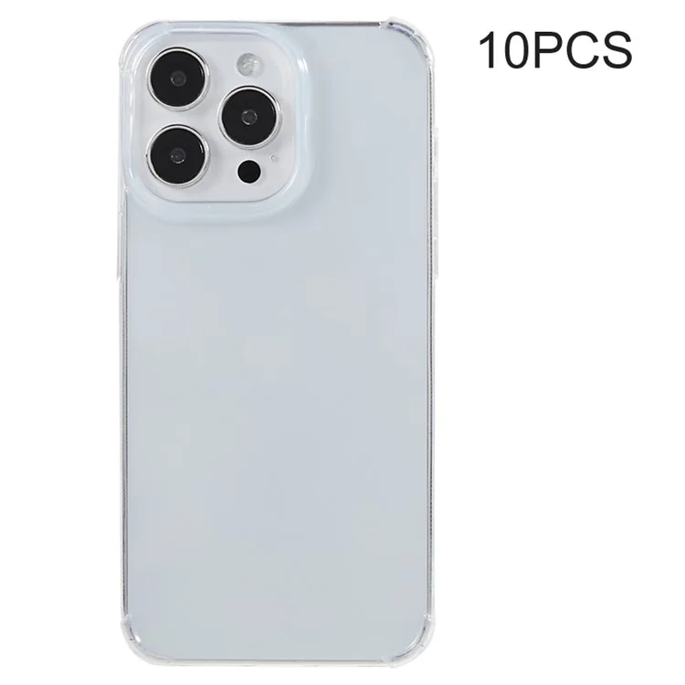 10Piezas Funda para iPhone 14 Pro Max Ultra Delgada de 0.8mm, Cubierta Transparente de TPU Reforzada en las Esquinas sin Marcas de Agua