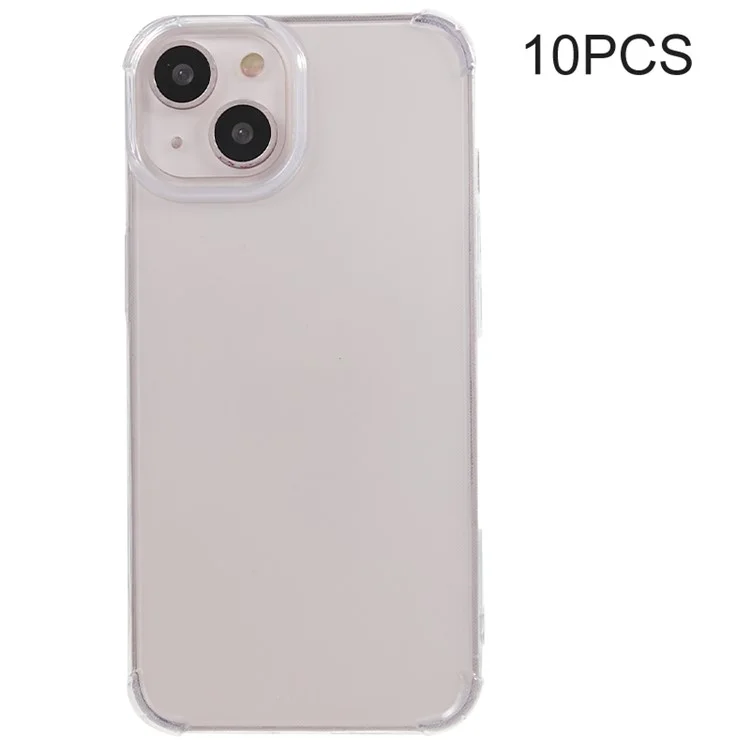10Peças Para iPhone 13 mini Capa TPU 0,8 mm Sem Marcas d'água Cantos Reforçados Capa de Telefone Ultrafina Transparente