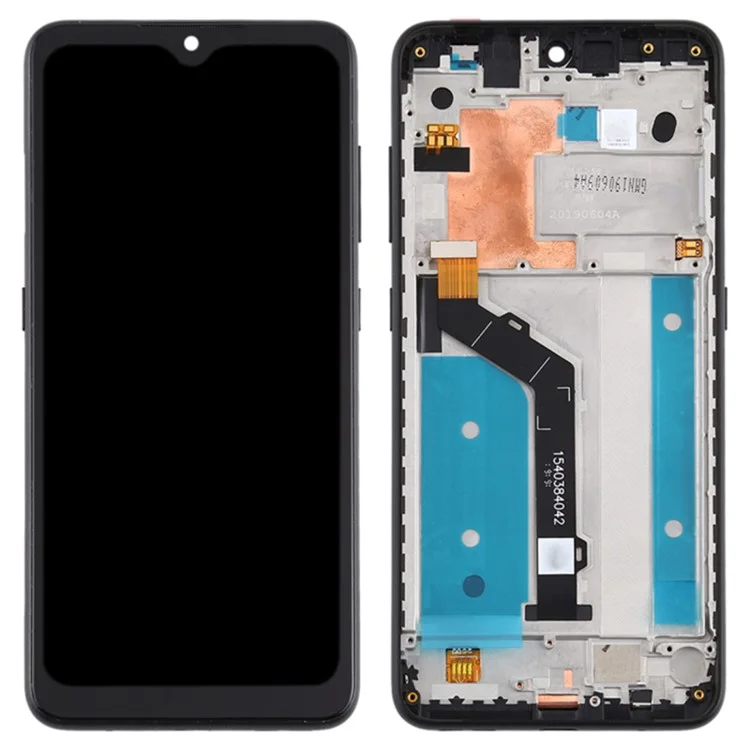 Für Nokia 6.2 / Nokia 7.2 Grade C LCD-Bildschirm und Digitizer-Baugruppe + Rahmen-Ersatzteil - Schwarz