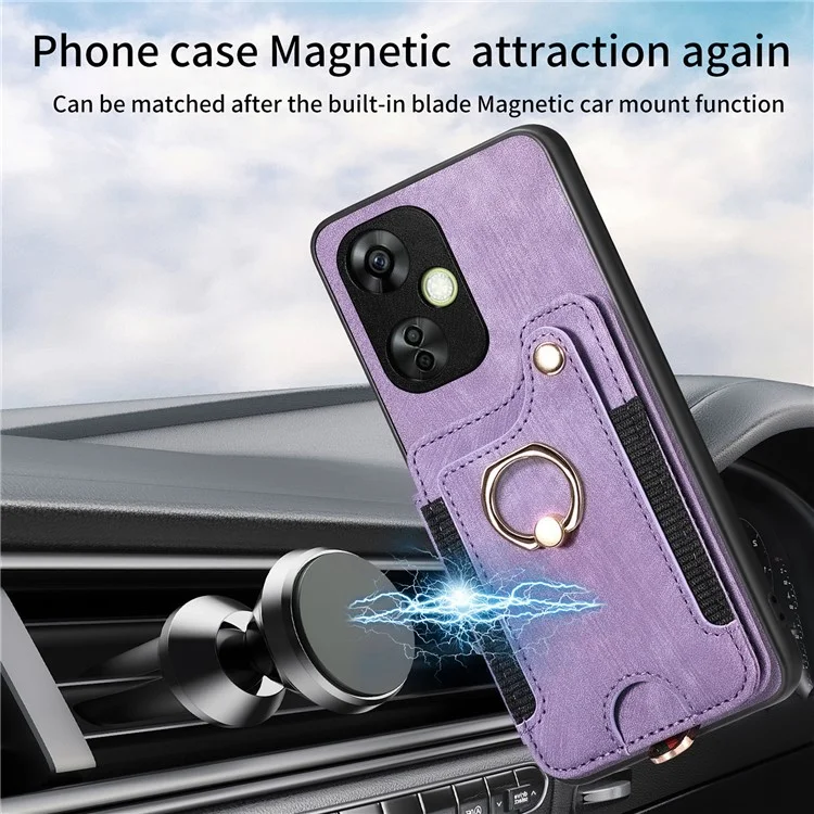 For OnePlus Nord CE 3 Lite 5G / Nord N30 5G RFID Blocking Kickstand Back Cover PU Leather Coated PC+TPU Phone Case with Card Holder - Black