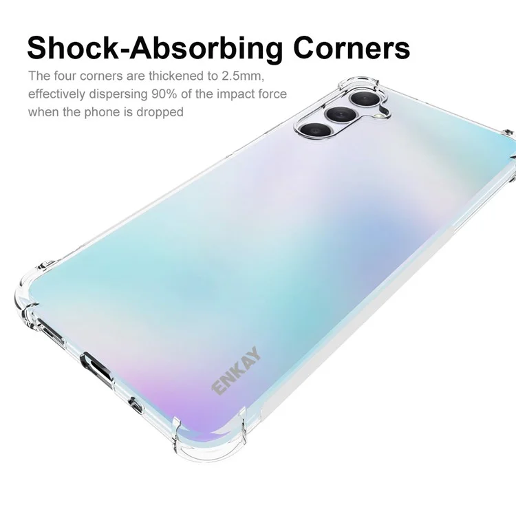 ENKAY HAT PRINCE для Samsung Galaxy M54 5G / F54 5G Мягкий чехол из TPU Прозрачный чехол для телефона с высокопрочной стеклянной пленкой из алюминия и кремния