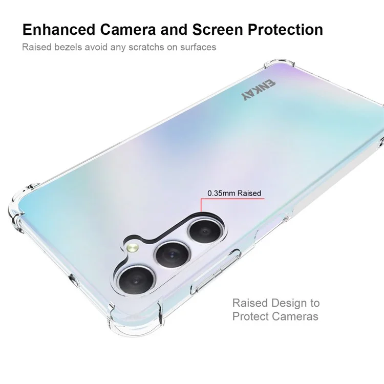 ENKAY HAT PRINCE для Samsung Galaxy M54 5G / F54 5G Мягкий чехол из TPU Прозрачный чехол для телефона с высокопрочной стеклянной пленкой из алюминия и кремния