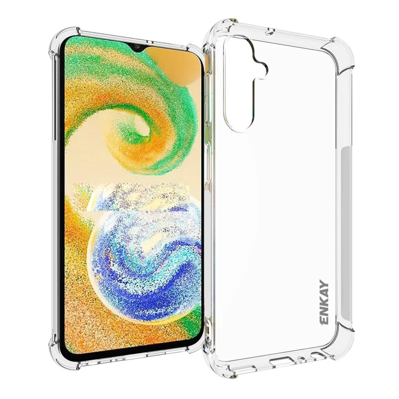 ENKAY HAT PRINCE per Samsung Galaxy A24 4G (162,1 x 77,6 x 8,3 mm) Custodia anti-caduta Clear TPU Cover con pellicola in vetro di alta qualità in alluminio-silicio