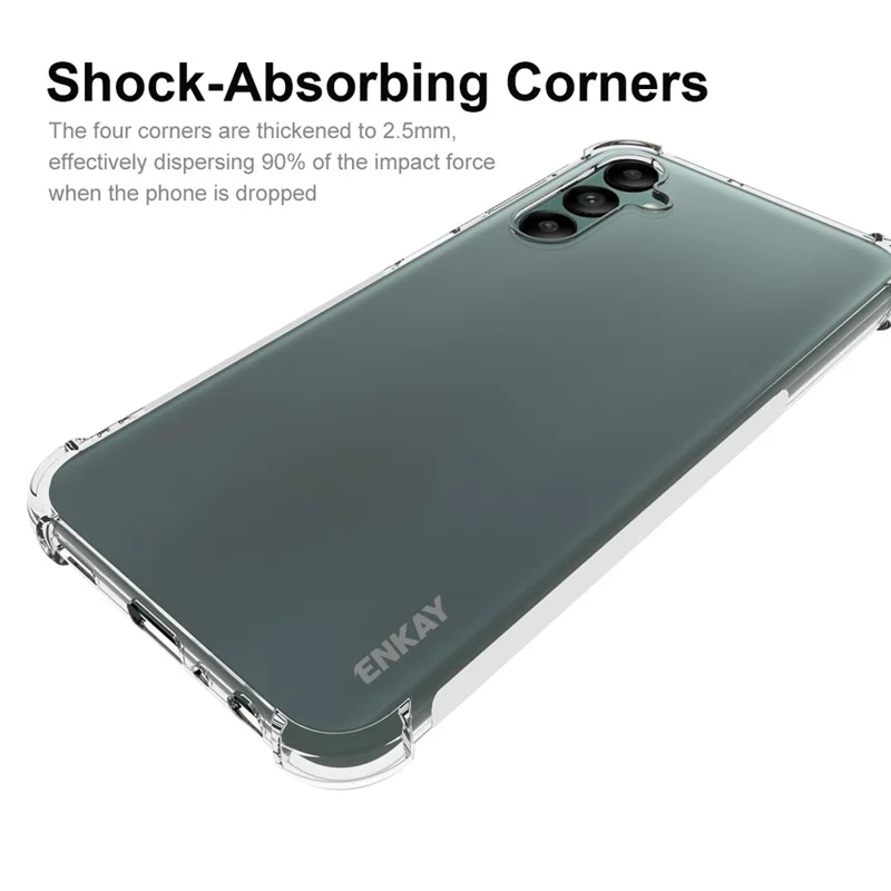 ENKAY HAT PRINCE per Samsung Galaxy A24 4G (162,1 x 77,6 x 8,3 mm) Custodia anti-caduta Clear TPU Cover con pellicola in vetro di alta qualità in alluminio-silicio