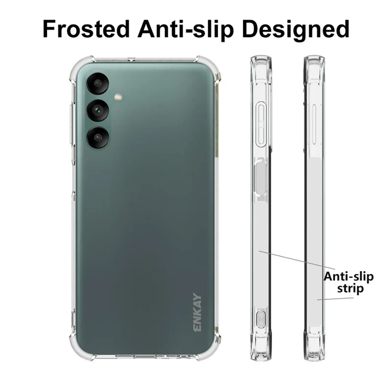 ENKAY HAT PRINCE per Samsung Galaxy A24 4G (162,1 x 77,6 x 8,3 mm) Custodia anti-caduta Clear TPU Cover con pellicola in vetro di alta qualità in alluminio-silicio
