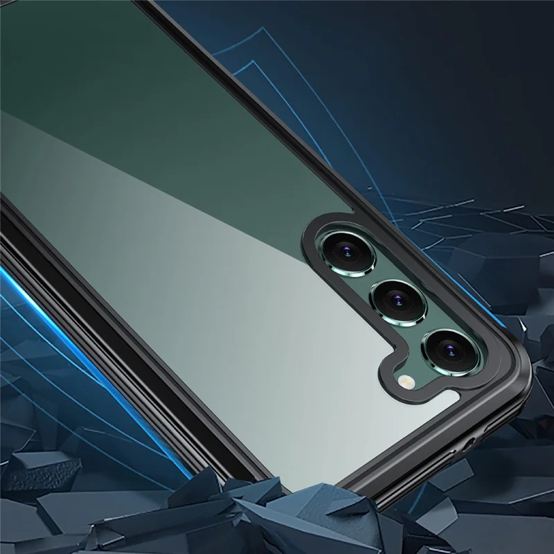 For Samsung Galaxy S22 5G Transparent Phone Case PC + TPU Smartphone Cover with PET Screen Protector