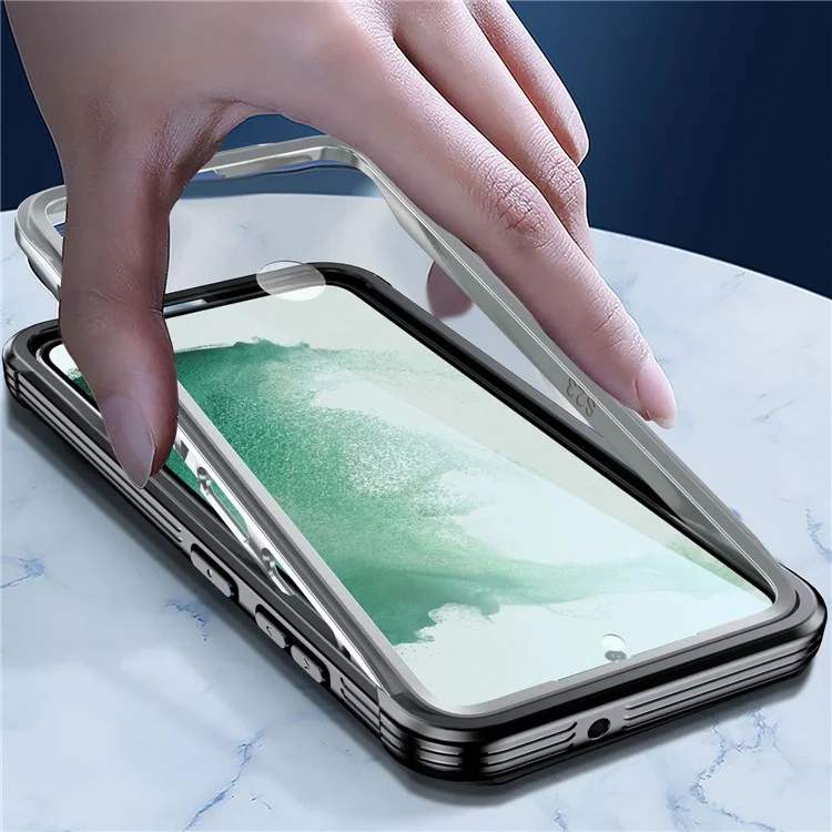For Samsung Galaxy S22 5G Transparent Phone Case PC + TPU Smartphone Cover with PET Screen Protector