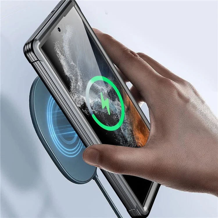 Для Samsung Galaxy S23 Ultra Shockproof Phone Cover PC + TPU Clear Case с PET экранной защитой
