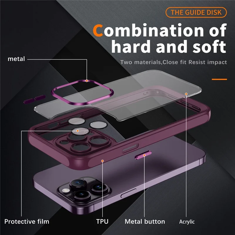 Für Das Iphone 11 Pro Max Dual Layer Hartes Acryl+tpu -hülle Löschen Sie Zurück -telefonabdeckung - Rose