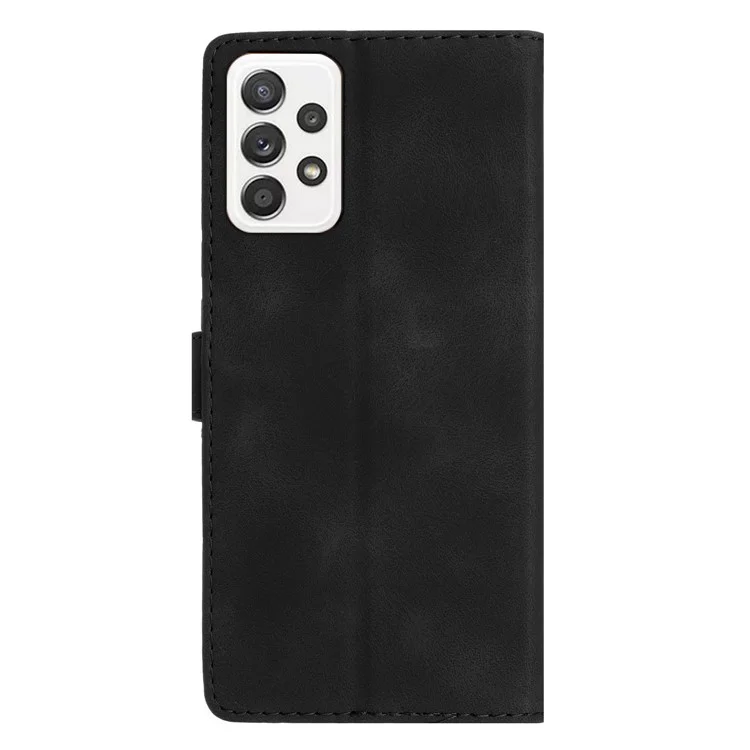 Für Samsung Galaxy A23 5G (Globale Version) / A23 4G Flower Imprint Phone Cover Leder Wallet Stand Case - Schwarz
