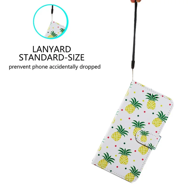 For OnePlus Nord CE 3 Lite 5G / Nord N30 5G Pattern Printing PU Leather Phone Case Stand Wallet Flip Protective Cover - Pineapple
