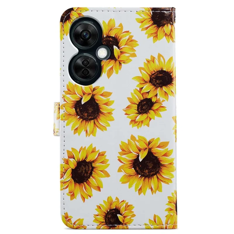 For OnePlus Nord CE 3 Lite 5G / Nord N30 5G Pattern Printing PU Leather Phone Case Stand Wallet Flip Protective Cover - Sunflower