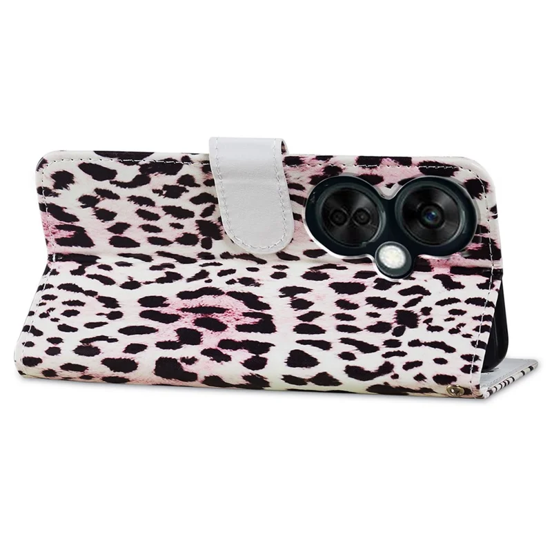Cover per telefono in pelle PU con stampa per OnePlus Nord CE 3 Lite 5G / Nord N30 5G, custodia pieghevole con supporto e portafoglio - Leopardata