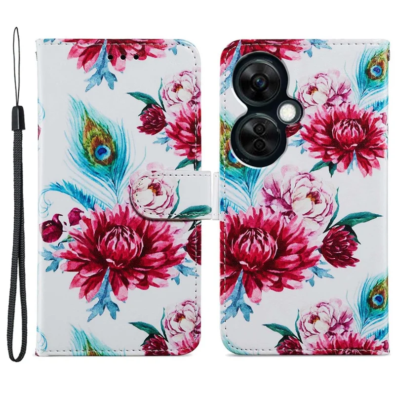 For OnePlus Nord CE 3 Lite 5G / Nord N30 5G Pattern Printing PU Leather Phone Case Stand Wallet Flip Protective Cover - Peacock Flower