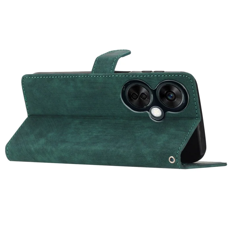 Skin-touch Leather Case for OnePlus Nord CE 3 Lite 5G / Nord N30 5G , Wallet Stand Protective Phone Cover - Green