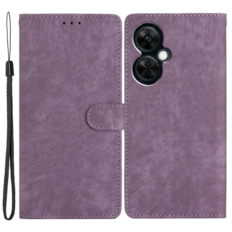 Skin-touch Leather Case for OnePlus Nord CE 3 Lite 5G / Nord N30 5G , Wallet Stand Protective Phone Cover - Purple