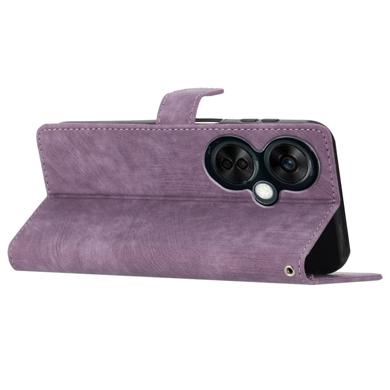 Skin-touch Leather Case for OnePlus Nord CE 3 Lite 5G / Nord N30 5G , Wallet Stand Protective Phone Cover - Purple