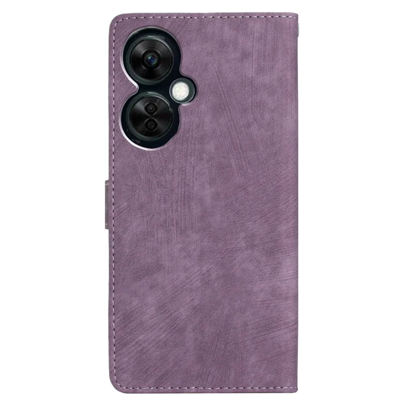 Skin-touch Leather Case for OnePlus Nord CE 3 Lite 5G / Nord N30 5G , Wallet Stand Protective Phone Cover - Purple