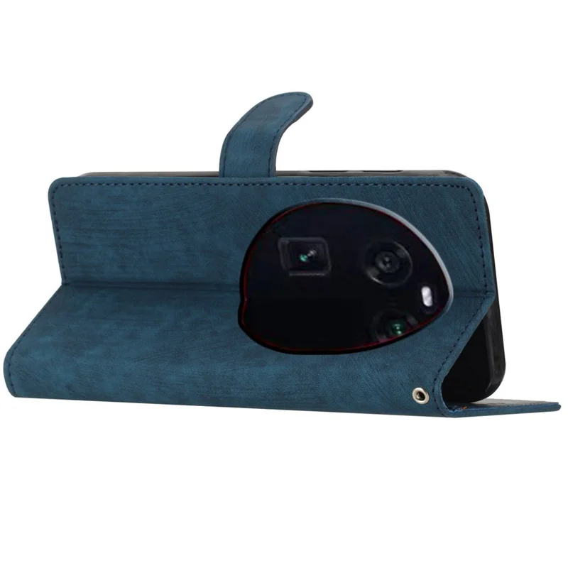 For Oppo Find X6 Pro Anti-drop PU Leather Wallet Case Stand Skin-touch Cell Phone Cover - Blue