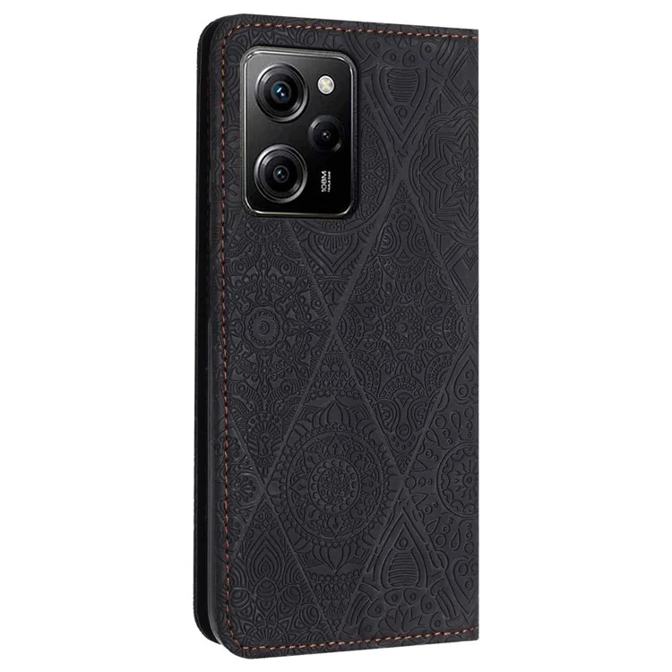 Per Xiaomi Redmi Note 12 Pro 5G / 12 Pro Speed 5G / Poco X5 Pro 5G Custodia per telefono in pelle PU impresso Wallet Stand Cover - Nero