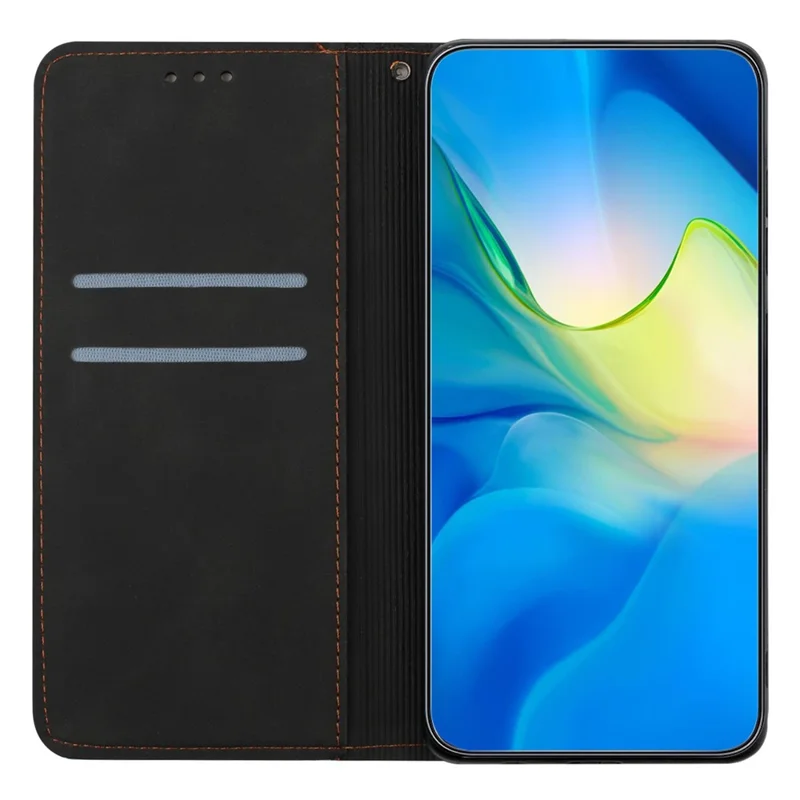 For Xiaomi Redmi Note 12 4G Anti-drop Imprinted PU Leather Phone Case Wallet Stand Cover - Black