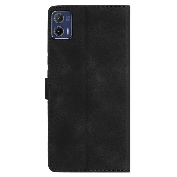 Pour Motorola Moto G73 5G Anti-Dust Leather Wallet Phone Case Stand Shockproof Imprinted Flower Cover Phone Case - Noir