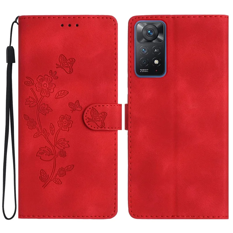 Para Xiaomi Redmi Note 11 Pro 5G (Qualcomm) / Note 11 Pro 4G (MediaTek) / Note 12 Pro 4G Funda de Piel con Soporte y Billetera para Teléfono - Rojo