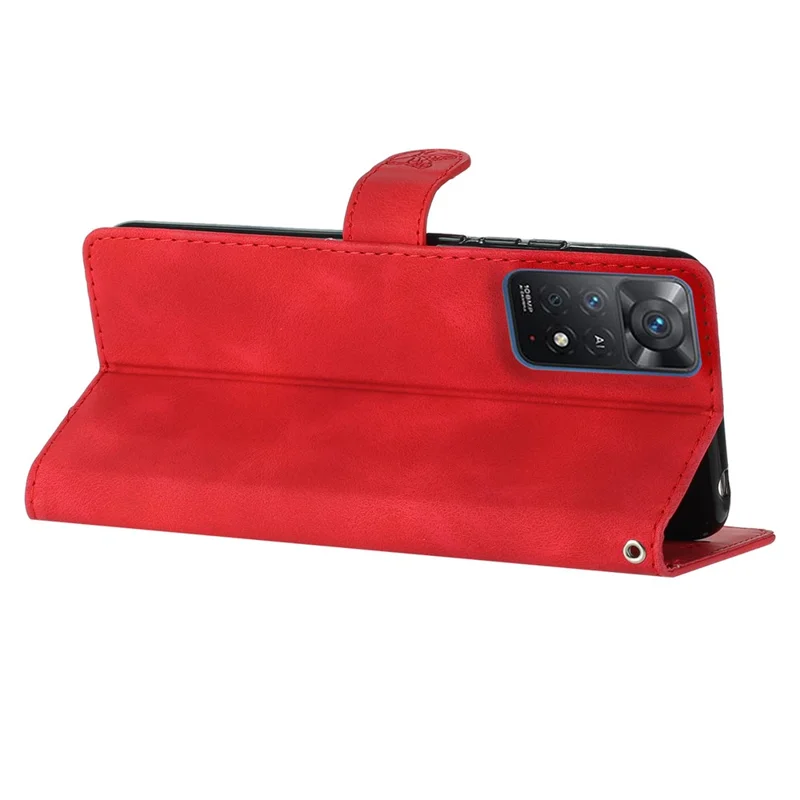 Para Xiaomi Redmi Note 11 Pro 5G (Qualcomm) / Note 11 Pro 4G (MediaTek) / Note 12 Pro 4G Funda de Piel con Soporte y Billetera para Teléfono - Rojo