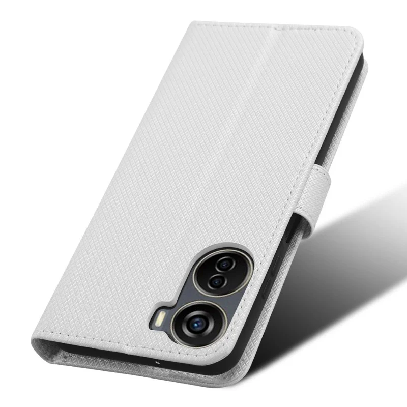 For ZTE Blade V41 Vita / Blade V50 Design 5G / V40 Design / Axon 40 Lite / nubia Neo PU Leather Phone Case Diamond Texture Phone Cover - White