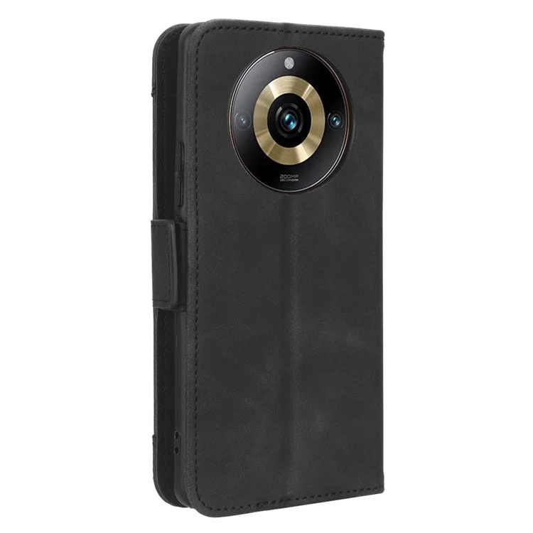 For Realme 11 Pro 5G / 11 Pro+ 5G Phone Case Wallet Multiple Card Slots PU Leather Stand Phone Cover - Black
