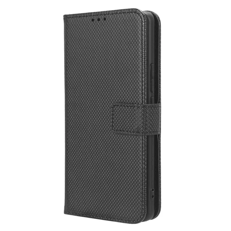 Per Realme 11 Pro+ 5G / 11 Pro 5G Custodia in pelle PU Texture a diamante Stand Wallet Custodia protettiva - Nero