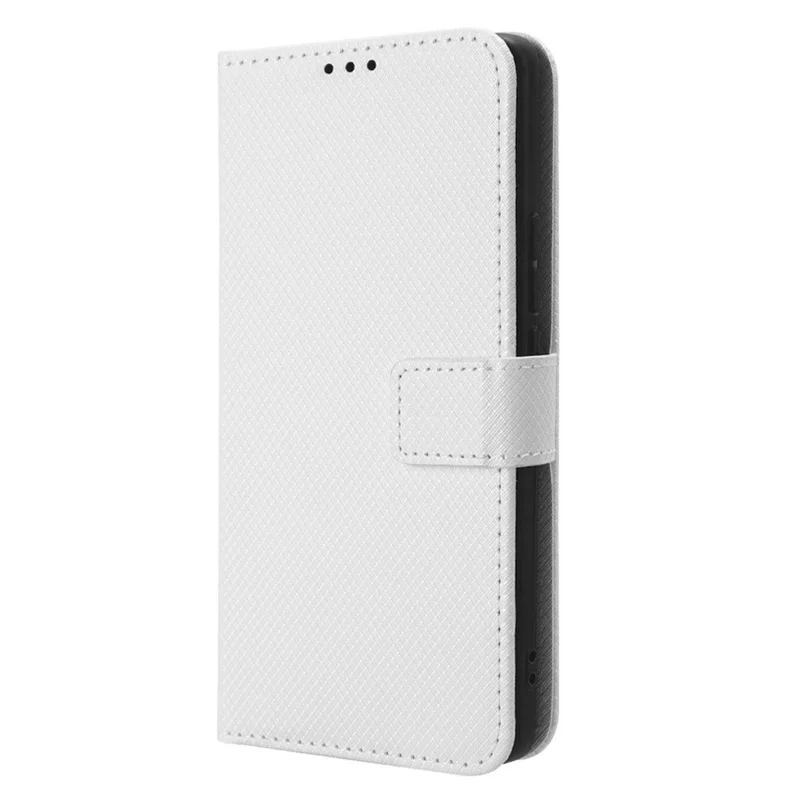 For Realme 11 Pro+ 5G / 11 Pro 5G PU Leather Phone Case Diamond Texture Stand Wallet Shockproof Cover - White