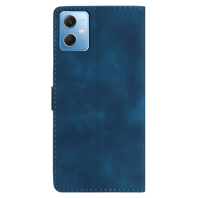 For Xiaomi Redmi Note 12 5G (China) / (India) / (Global) / Poco X5 5G Leather Phone Case Wallet Flower Imprint Stand Cover - Blue